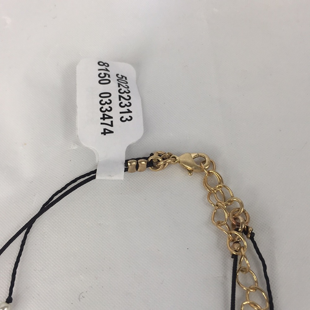 Free People Lagoon Layer Necklace Gold Black New - Picture 6 of 7